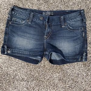 Silver jean shorts
